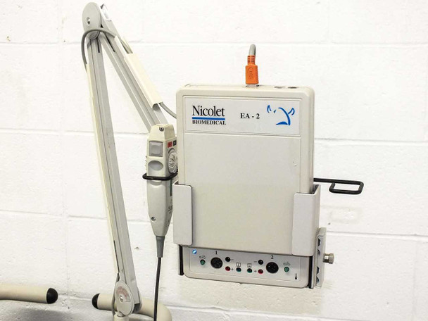Nicolet Biomedical EA-2 EEG amplifier unit mounted on articulating arm with S403 stimulator probe below