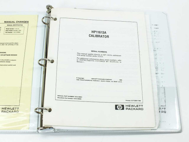 HP 11613A Calibrator Operating and Service Manual