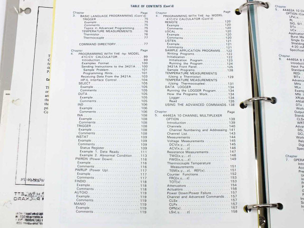 HP 3421A Data Acquisition/Control Operating, Programming, Configuration Manual