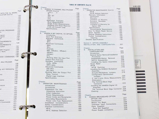 HP 3421A Data Acquisition/Control Operating, Programming, Configuration Manual