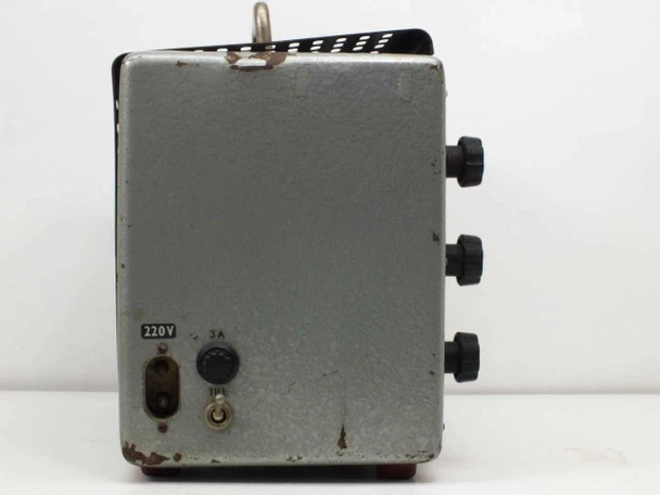 Carl Olsson LS7C rectifier — left side panel showing 220V power inlet, 3A fuse holder, and TILL toggle power switch