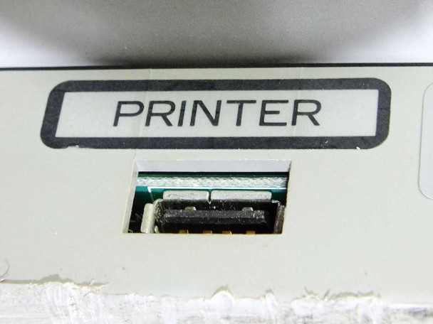 Plus Vision M-10W rear panel close-up of PRINTER port with proprietary connector