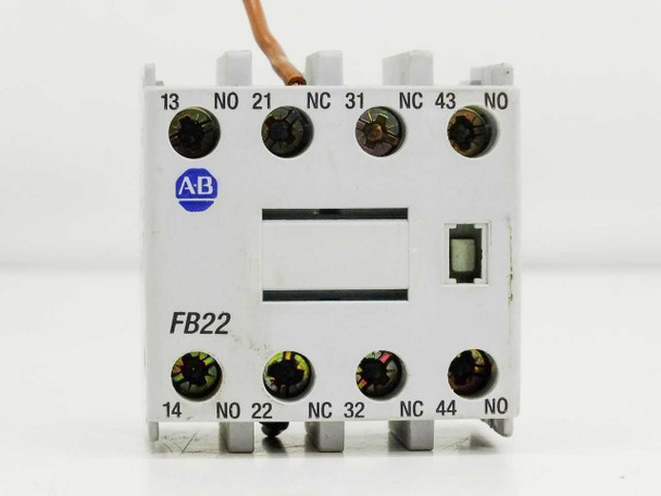 Allen Bradley 100-FB22 600 Volt 10 Amp Auxiliary Contactor Block AC/DC