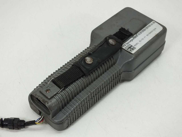 YSI 85/50 FT meter showing rear with broken battery cover and label detail