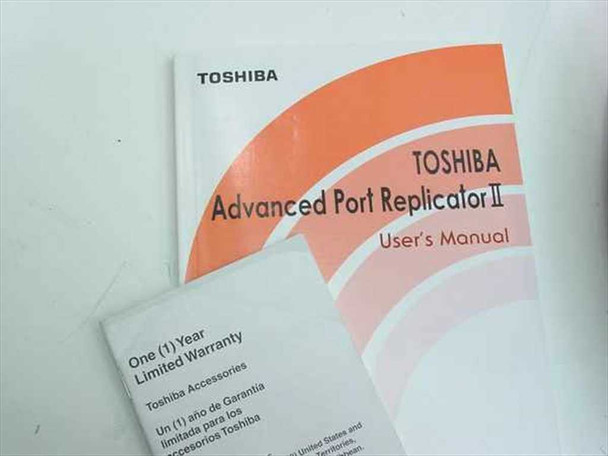 Toshiba Advanced Port Replicator II User's Manual and one-year limited warranty card