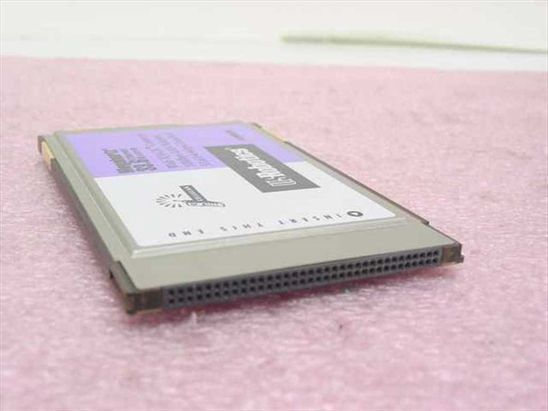 US Robotics XJEM3336 Megahertz 33.6 PCMCIA card – angled view showing PC Card edge connector