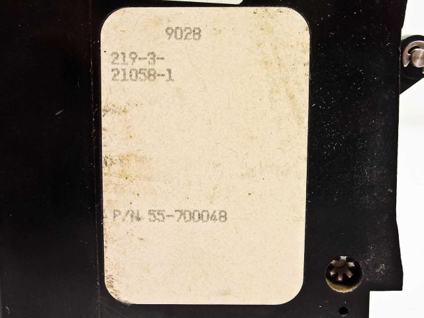 Airpax 55-700048 label showing part number 55-700048 and reference number 219-3-21058-1