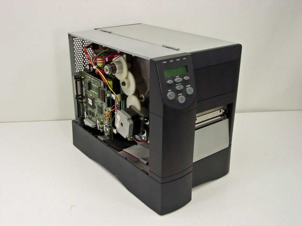 Zebra Z4 label printer left side view with cover removed exposing internal mainboard and mechanism