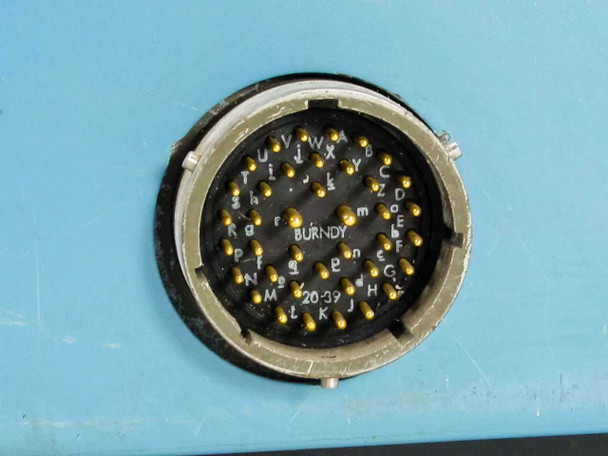 Burndy 20-39 multi-pin circular connector on the NAC PH-701 Film Motion Analyzer side panel