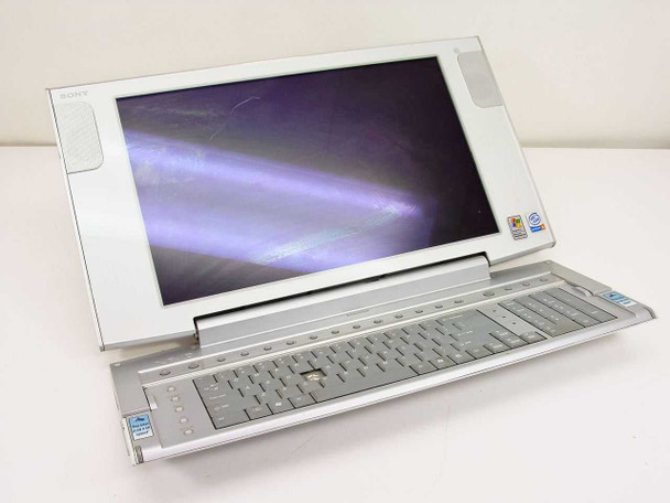 Sony PCV-W510G Vaio All-In-One front assembly — 17-inch LCD screen and integrated keyboard, three-quarter view