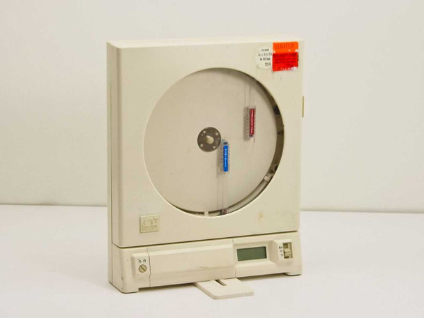 Omega CT508 circular chart recorder front view showing circular chart window, LCD display, and paper tray