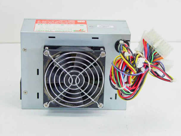 Power Tronic WK-6200DL3 200W ATX power supply – fan side view showing 80mm cooling fan and Molex connectors