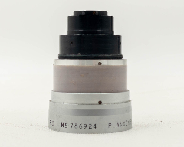 Angenieux Retrofocus R21 No 786924 – front face view showing serial number and P. Angenieux brand engraving