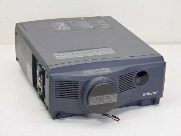 InFocus LP1200 LCD projector – front-left angle view showing lens and InFocus branding