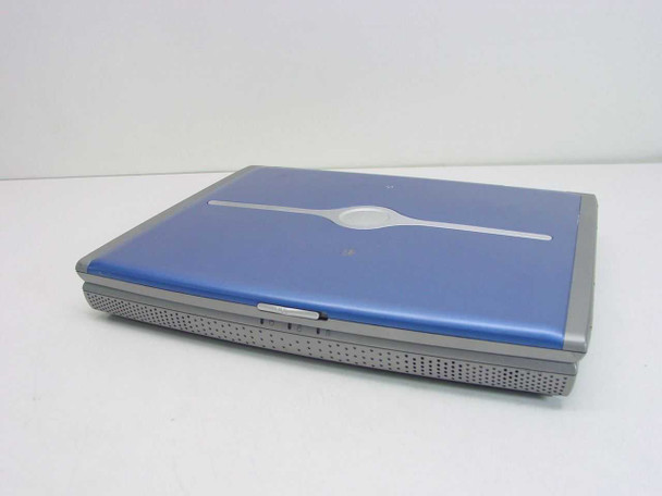 Dell Inspiron PP08L laptop closed lid view showing blue and silver case top