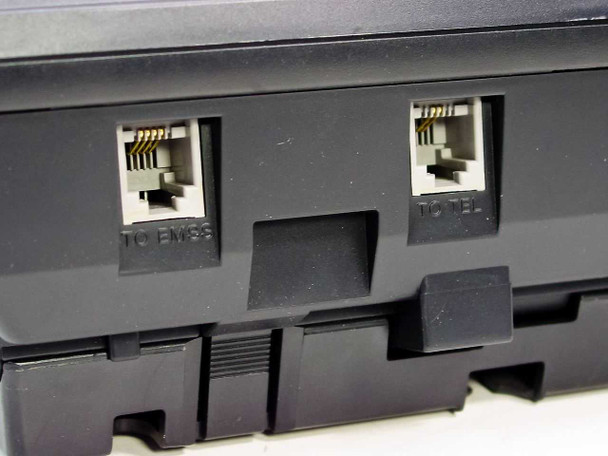 Panasonic KX-T7220 bottom port detail showing TO EMSS and TO TEL modular RJ connectors