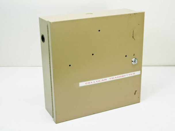 Telular-Adcor T111JM Cellular Transmitter – front of closed beige metal enclosure with label