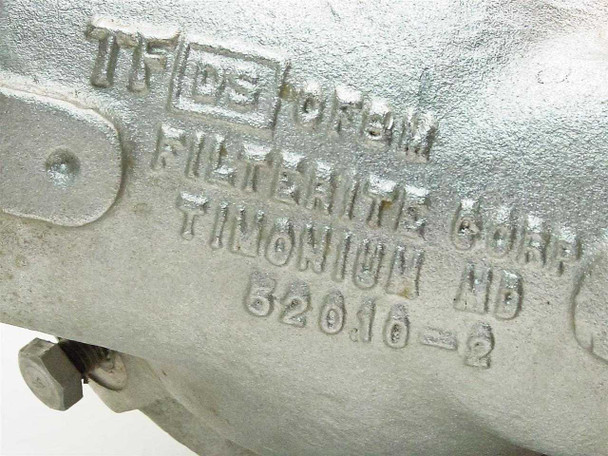 Filterite TFDSCF8M filter housing – close-up of cast model number TFDSCF8M and part number 52010-2 on housing body