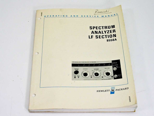 HP 08556-90004 8556A Spectrum Analyzer LF Section - Operating & Service Manual