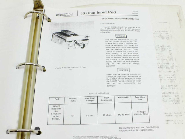HP 54100A-D Operating & Programming Manual
