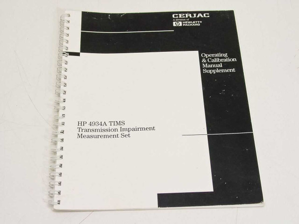 HP 4934A Operating & Calibration Manual Supplement