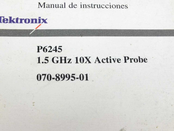 Tektronix P6245 Instruction Manual cover page close-up showing multilingual title including Manuel de instrucciones and publication number 070-8995-01