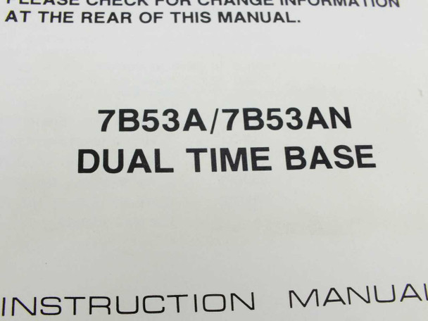 Tektronix 7B53A 7B53AN Dual Time Base Instruction Manual – title page close-up