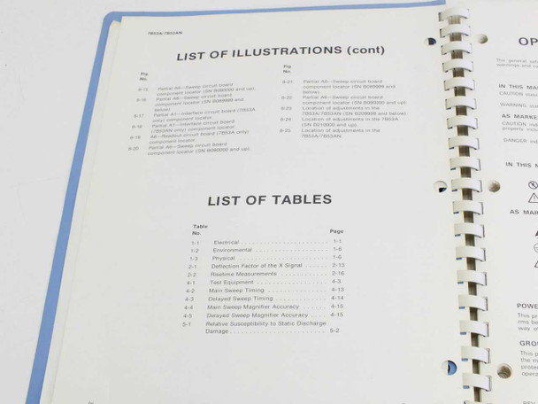 Tektronix 7B53A 7B53AN manual – List of Illustrations continued and List of Tables