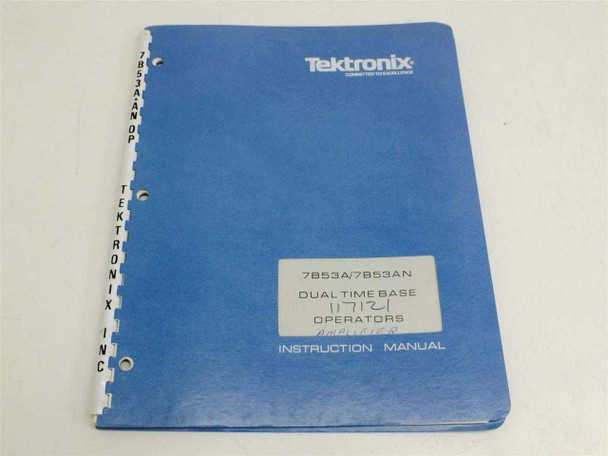 Tektronix 7B53A 7B53AN Dual Time Base Operators Instruction Manual – blue three-ring binder cover, second volume