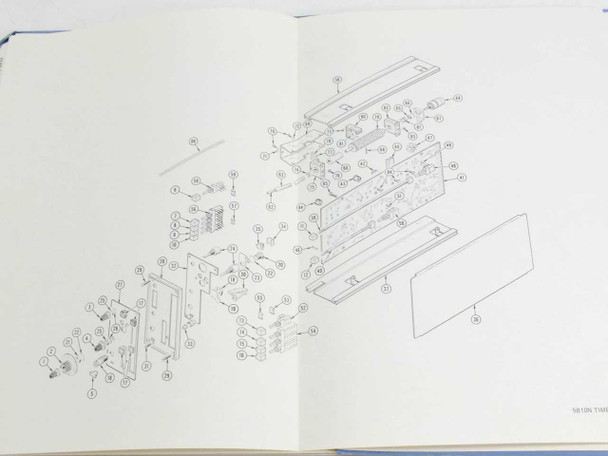 Tektronix 5B10N Instruction Manual open to exploded mechanical parts illustration