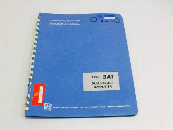 Tektronix Type 3A1 Dual-Trace Amplifier Instruction Manual – front cover, blue spiral-bound with Tektronix logo