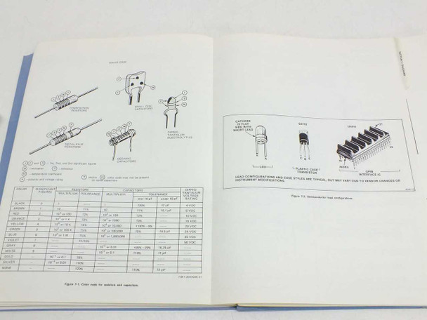 Tektronix 2445 2465 Option 10 GPIB Service Manual — interior page showing component color code chart and semiconductor lead configuration diagrams