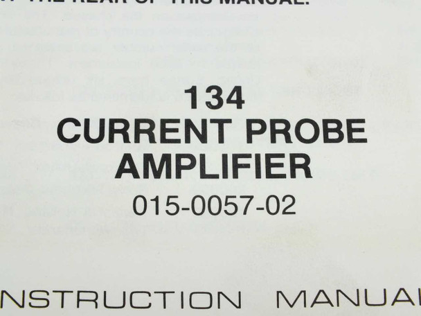 Tektronix 134 Current Probe Amplifier Instruction Manual — title page showing model 134 and publication number 015-0057-02