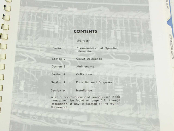 Tektronix Type 129 Instruction Manual table of contents page listing all six sections