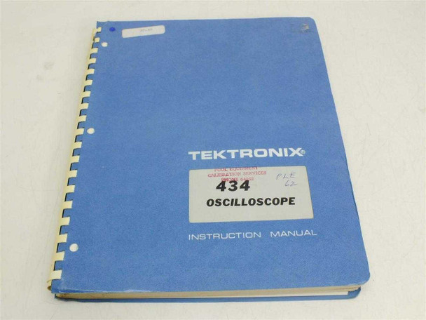 Tektronix 434 Oscilloscope Instruction Manual – front cover with Pool Equipment Calibration Services label affixed