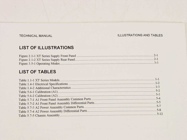 Xantrex XT Series Technical Manual – list of illustrations and list of tables pages