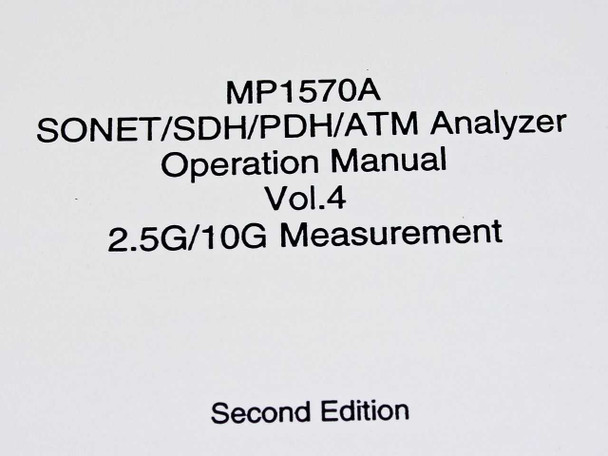 Anritsu MP1570A Operation Manual Vol. 4 title page showing '2.5G/10G Measurement – Second Edition'