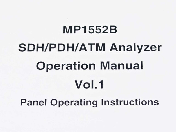 Anritsu MP1552B Operation Manual Vol. 1 — title page closeup showing Panel Operating Instructions designation