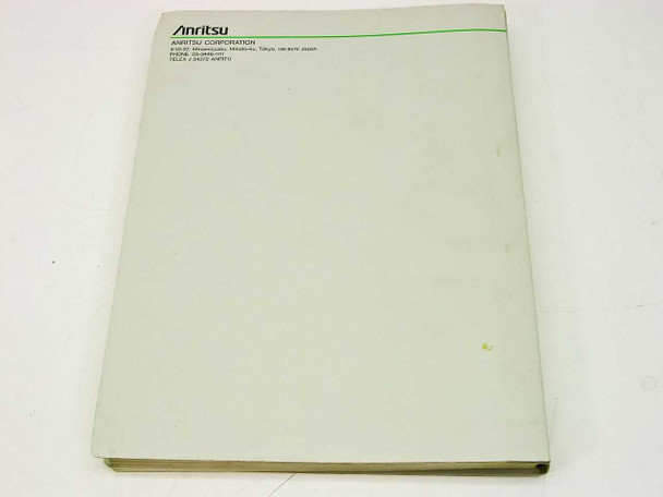 Anritsu MP1552B Operation Manual Vol. 2 – back cover showing Anritsu Corporation address label