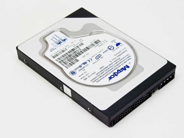 Maxtor DiamondMax Plus 8 20GB IDE HDD 2W647 – top label and IDE connector view, angled right