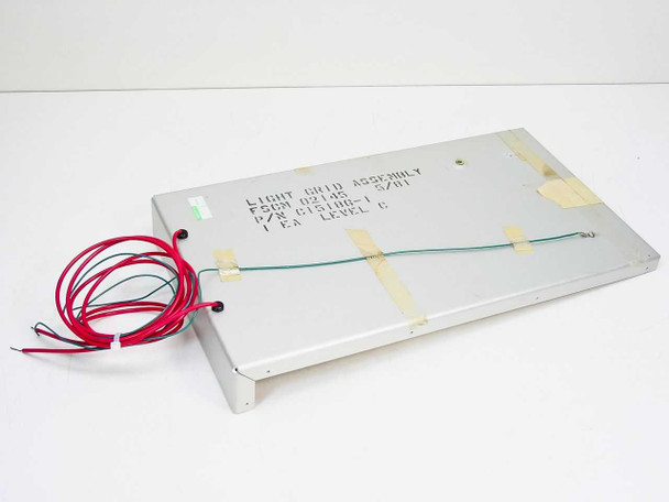 Light Grid Assembly C15186-1 — rear view of aluminum frame with stenciled label showing part number and FSCM data