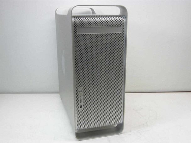 Apple Power Mac G5 A1047 tower — front-left view showing perforated aluminum enclosure and optical drive bay