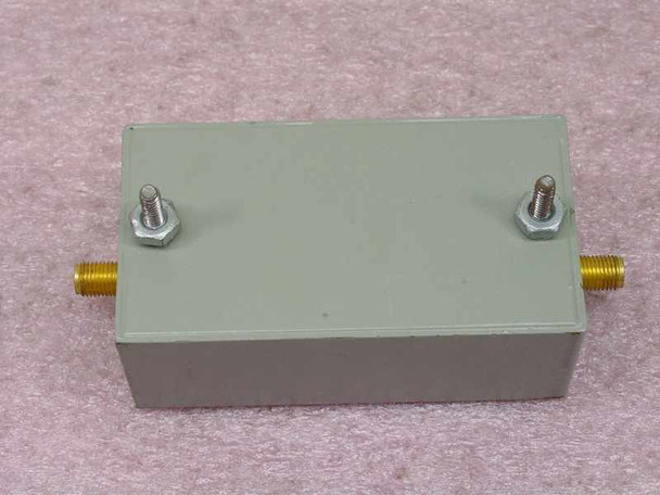 Allen Avionics Highpass Filter 300 kHz — top view showing two mounting studs and SMA connectors on each end