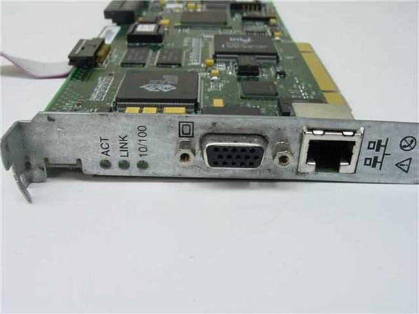 Compaq 163355-001 bracket detail showing VGA DB-15 port, RJ-45 Ethernet port, and ACT/LINK/10-100 LED indicators