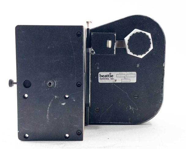 Beattie Systems D-67-S Converter 67 – left side view showing tripod/screw port, Beattie Systems label, and surface wear and scratches on body