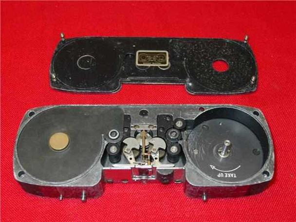 Photo-Sonics LB-40A Film Magazine disassembled showing top cover and internal film transport mechanism with take-up spool