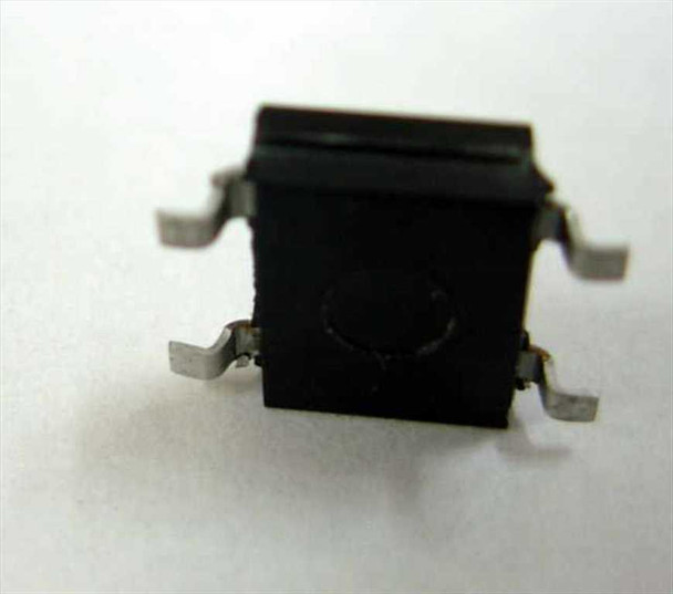 ON Semiconductor DF08S SMD bridge rectifier underside view showing four gull-wing leads and oval polarity marking