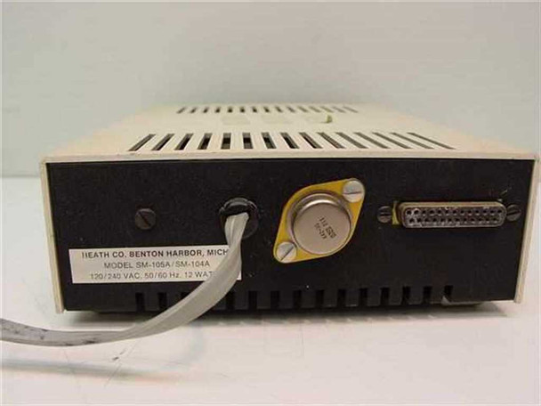 Heath Schlumberger SM-105A SM-104A Solid State Counter – rear panel showing rating label (120/240VAC 50/60Hz 12W), TCXO module, and DB25 output connector