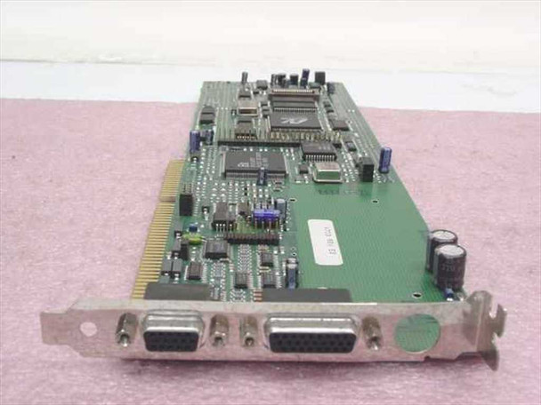 Hauppauge WinTV 470000 ISA TV tuner video capture card — angled front view showing green PCB, multiple ICs, and bracket with two DB-15 connectors