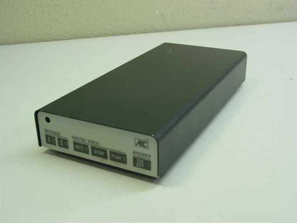 AEC Automation Electronics Corp 212 Digital Answering Machine – front-left three-quarter view showing compact dark metal enclosure